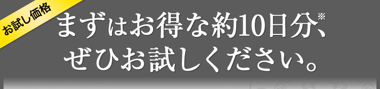 まずはお得な約10日分、ぜひお試しください。