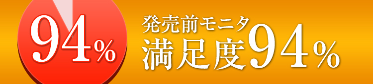 発売前モニタ 満足度94%